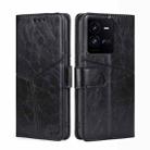 For vivo iQOO 10 Pro 5G Geometric Stitching Leather Phone Case(Black) - 1