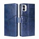 For Nothing Phone 1 Geometric Stitching Leather Phone Case(Blue) - 1