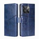 For OnePlus 10T Geometric Stitching Leather Phone Case(Blue) - 1