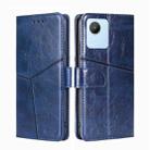 For Realme C30 4G/Narzo 50i Prime Geometric Stitching Leather Phone Case(Blue) - 1