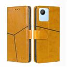 For Realme C30 4G/Narzo 50i Prime Geometric Stitching Leather Phone Case(Yellow) - 1