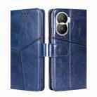 For Honor X40i Geometric Stitching Leather Phone Case(Blue) - 1