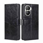 For Honor X40i Geometric Stitching Leather Phone Case(Black) - 1