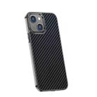 For iPhone 14 Carbon Fiber Kevlar Electroplate Phone Case (Black) - 1