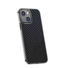 For iPhone 13 Carbon Fiber Kevlar Electroplate Phone Case(Black) - 1