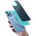 For iPhone 13 Carbon Fiber Kevlar Electroplate Phone Case(Green) - 3