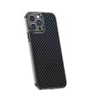 For iPhone 13 Pro Max Carbon Fiber Kevlar Electroplate Phone Case (Black) - 1