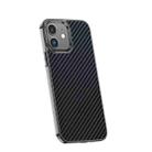 For iPhone 12 Carbon Fiber Kevlar Electroplate Phone Case(Black) - 1