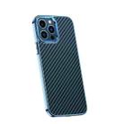 For iPhone 12 Pro Carbon Fiber Kevlar Electroplate Phone Case(Sierra Blue) - 1