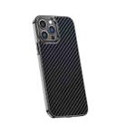 For iPhone 12 Pro Max Carbon Fiber Kevlar Electroplate Phone Case(Black) - 1