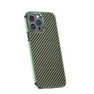 For iPhone 12 Pro Max Carbon Fiber Kevlar Electroplate Phone Case(Green) - 1