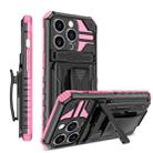 For iPhone 14 Pro King Kong Back Clip Series Holder Phone Case(Pink) - 1