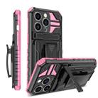 For iPhone 13 Pro Max King Kong Back Clip Series Holder Phone Case (Pink) - 1