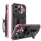 For iPhone 12 Pro Max King Kong Back Clip Series Holder Phone Case(Pink) - 1