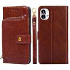 For Nothing Phone 1 Zipper Bag Leather Phone Case(Brown) - 1