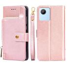 For Realme C30 4G/Narzo 50i Prime Zipper Bag Leather Phone Case(Rose Gold) - 1