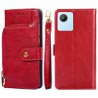 For Realme C30 4G/Narzo 50i Prime Zipper Bag Leather Phone Case(Red) - 1