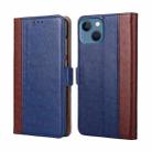 For iPhone 14 Ostrich Texture Flip Leather Phone Case (Blue) - 1