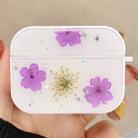 For AirPods Pro Beautiful Ladies Flowers Pattern Wireless Earphone Protective Case(Purple) - 1