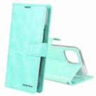 For iPhone 14 Plus GOOSPERY BLUE MOON Crazy Horse Texture Leather Case (Mint Green) - 1