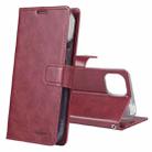 For iPhone 14 Plus GOOSPERY BLUE MOON Crazy Horse Texture Leather Case (Wine Red) - 1