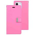 For iPhone 14 GOOSPERY RICH DIARY Crazy Horse Texture Leather Case (Rose Red) - 1