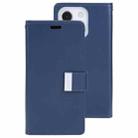 For iPhone 14 GOOSPERY RICH DIARY Crazy Horse Texture Leather Case (Blue) - 1