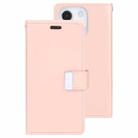 For iPhone 14 Plus GOOSPERY RICH DIARY Crazy Horse Texture Leather Case (Rose Gold) - 1