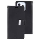 For iPhone 14 Pro GOOSPERY RICH DIARY Crazy Horse Texture Leather Case(Black) - 1