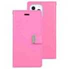 For iPhone 14 Pro GOOSPERY RICH DIARY Crazy Horse Texture Leather Case(Rose Red) - 1