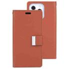 For iPhone 14 Pro Max GOOSPERY RICH DIARY Crazy Horse Texture Leather Case (Brown) - 1