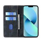 For iPhone 14 Plus RFID Anti-theft Brush Magnetic Leather Phone Case (Black) - 3