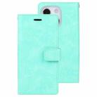 For iPhone 14 Plus MERCURY GOOSPERY MANSOOR 9 Card Slots Leather Case (Mint Green) - 1