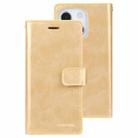 For iPhone 14 Plus MERCURY GOOSPERY MANSOOR 9 Card Slots Leather Case (Gold) - 1