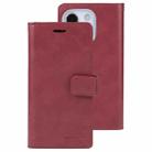 For iPhone 14 Plus MERCURY GOOSPERY MANSOOR 9 Card Slots Leather Case (Wine Red) - 1