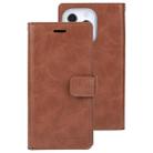 For iPhone 14 Pro Max MERCURY GOOSPERY MANSOOR 9 Card Slots Leather Case (Brown) - 1