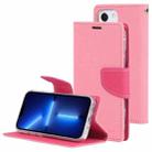 For iPhone 14 GOOSPERY FANCY DIARY Cross Texture Leather Case (Pink) - 1