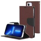 For iPhone 14 Plus GOOSPERY FANCY DIARY Cross Texture Leather Case (Brown) - 1