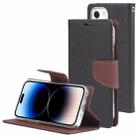 For iPhone 14 Pro GOOSPERY FANCY DIARY Cross Texture Leather Case(Black Brown) - 1