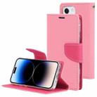 For iPhone 14 Pro GOOSPERY FANCY DIARY Cross Texture Leather Case(Pink) - 1