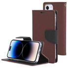 For iPhone 14 Pro GOOSPERY FANCY DIARY Cross Texture Leather Case(Brown) - 1
