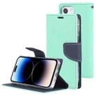 For iPhone 14 Pro Max GOOSPERY FANCY DIARY Cross Texture Leather Case (Mint Green) - 1