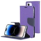 For iPhone 14 Pro Max GOOSPERY FANCY DIARY Cross Texture Leather Case (Purple) - 1