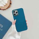 For iPhone 12 2.0mm Oil Injection PP Phone Case (Navy Blue) - 1