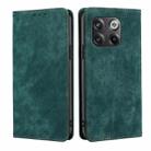 For OnePlus 10T RFID Anti-theft Brush Magnetic Leather Phone Case(Green) - 1