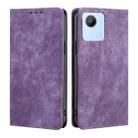 For Realme C30 4G/Narzo 50i Prime RFID Anti-theft Brush Magnetic Leather Phone Case(Purple) - 1