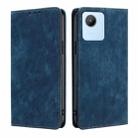 For Realme C30 4G/Narzo 50i Prime RFID Anti-theft Brush Magnetic Leather Phone Case(Blue) - 1