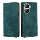 For Honor X40i RFID Anti-theft Brush Magnetic Leather Phone Case(Green) - 1