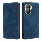 For Honor X40i RFID Anti-theft Brush Magnetic Leather Phone Case(Blue) - 1