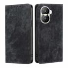 For Honor X40i RFID Anti-theft Brush Magnetic Leather Phone Case(Black) - 1